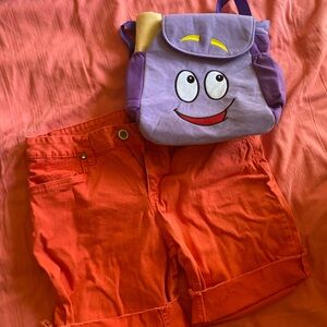 Dora the Explorer back pack and shorts costume accessories